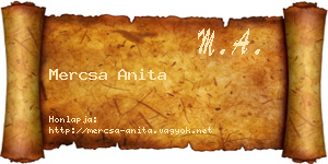 Mercsa Anita névjegykártya